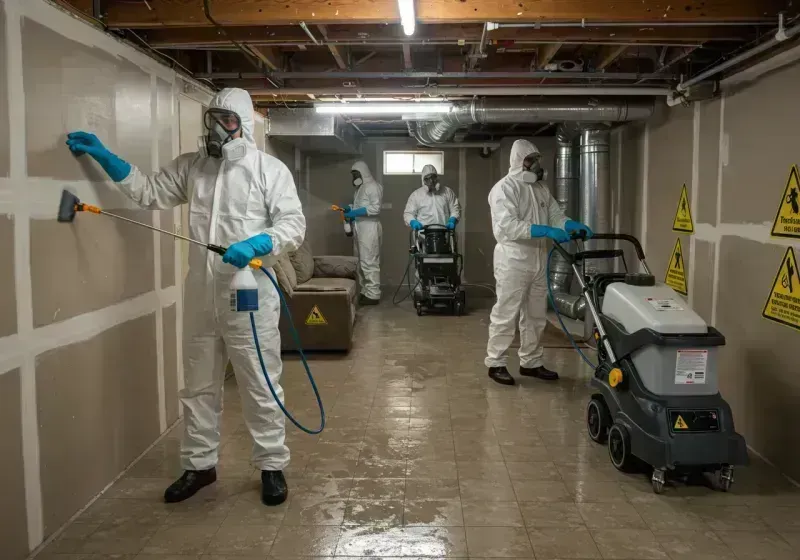 Basement Moisture Removal and Structural Drying process in La Cygne, KS